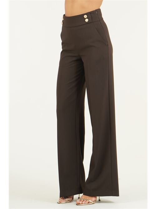 Pantalone palazzo in cady elastico GM by Gai Mattiolo | GM4321MORO